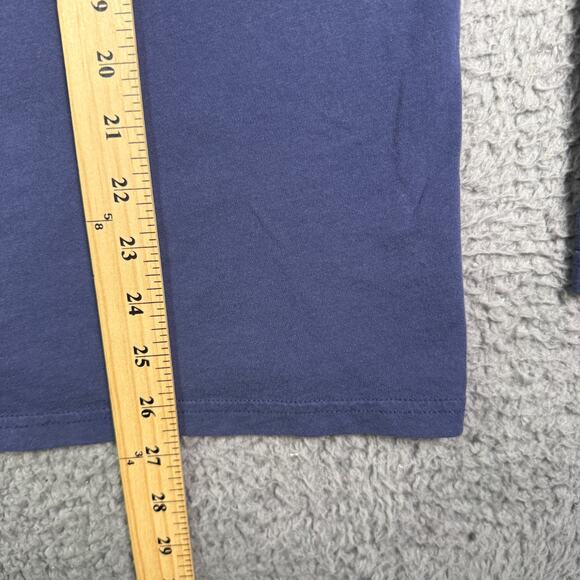 Polo Ralph Lauren Jersey Hooded T-Shirt Mens M Blue Red Long Sleeve Lightweight - Picture 8 of 9